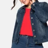 Jeansjacke in leicht taillierter und verkürzter Form<sheego Discount