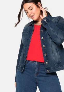 Jeansjacke in leicht taillierter und verkürzter Form<sheego Discount