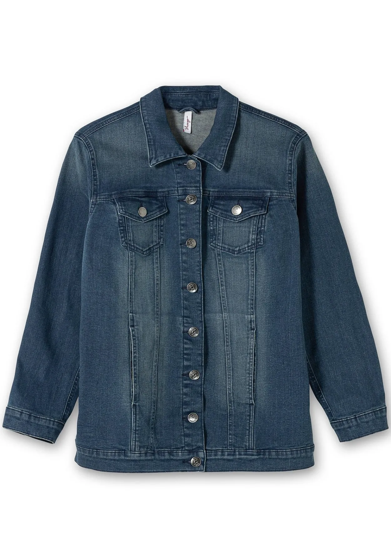Jeansjacke in taillierter Form, mit Brusttaschen<sheego Discount
