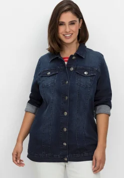 Jeansjacke in taillierter Form, mit Brusttaschen<sheego Clearance
