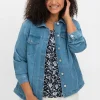 Jeansjacke mit Hemdkragen und Brusttaschen<sheego Discount