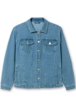Jeansjacke mit Hemdkragen und Brusttaschen<sheego Discount