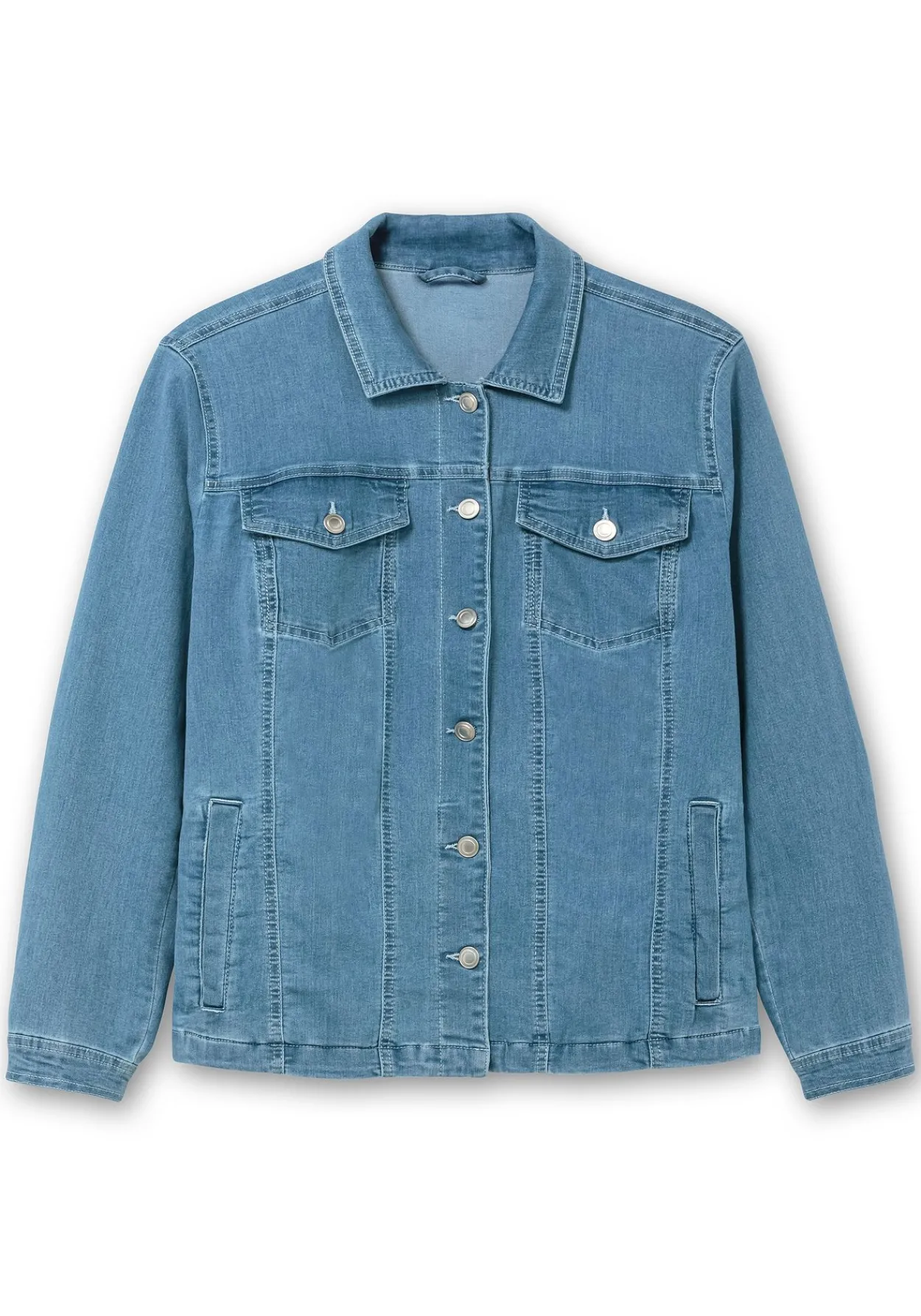 Jeansjacke mit Hemdkragen und Brusttaschen<sheego Discount