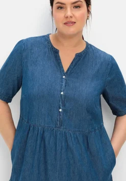 Jeanskleid aus leichtem Denim, in Volant-Optik<sheego Best