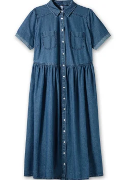 Jeanskleid mit Blusenkragen und Teilungsnaht<sheego Fashion