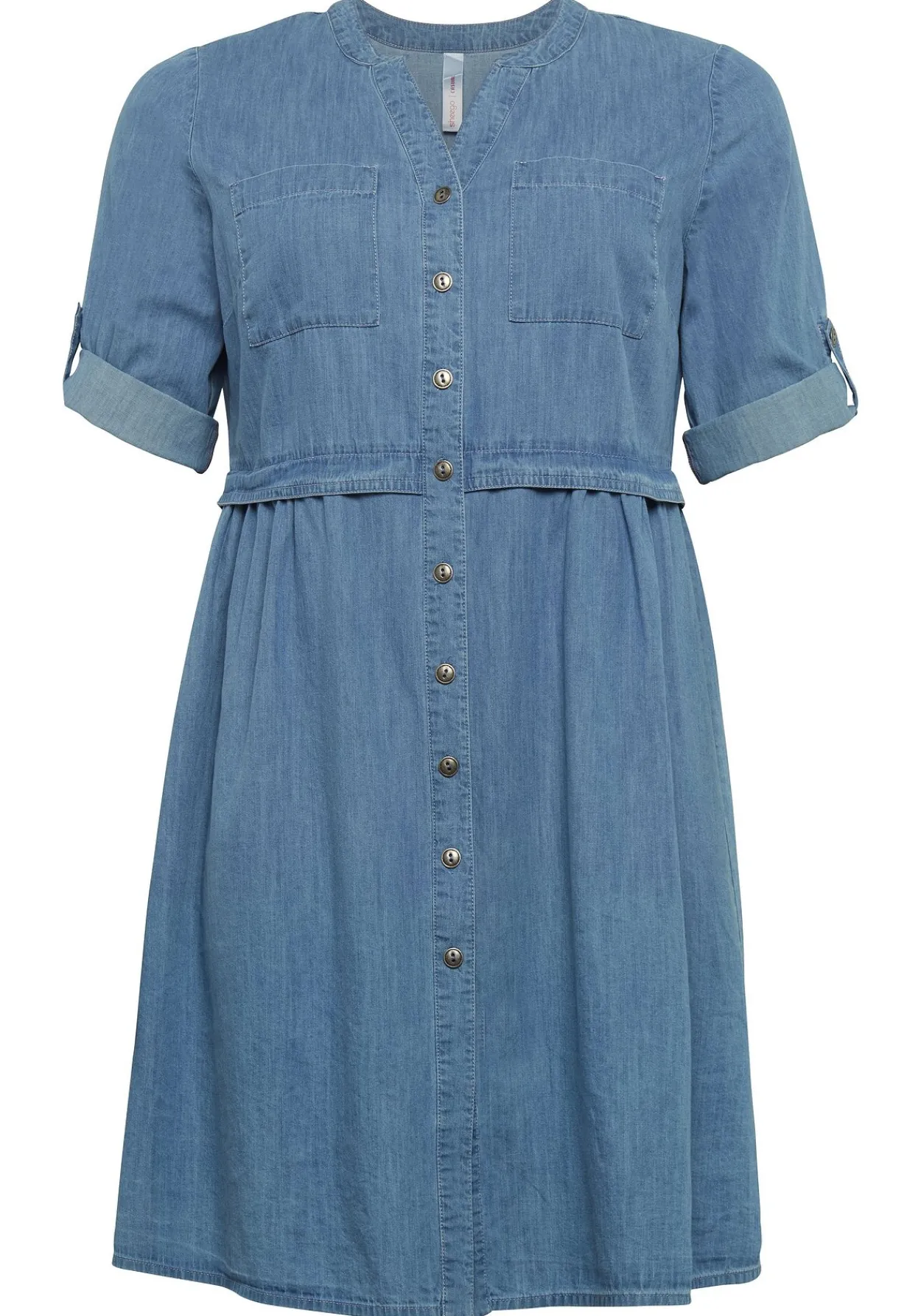 Jeanskleid mit Knopfleiste und hoher Taille<sheego Online