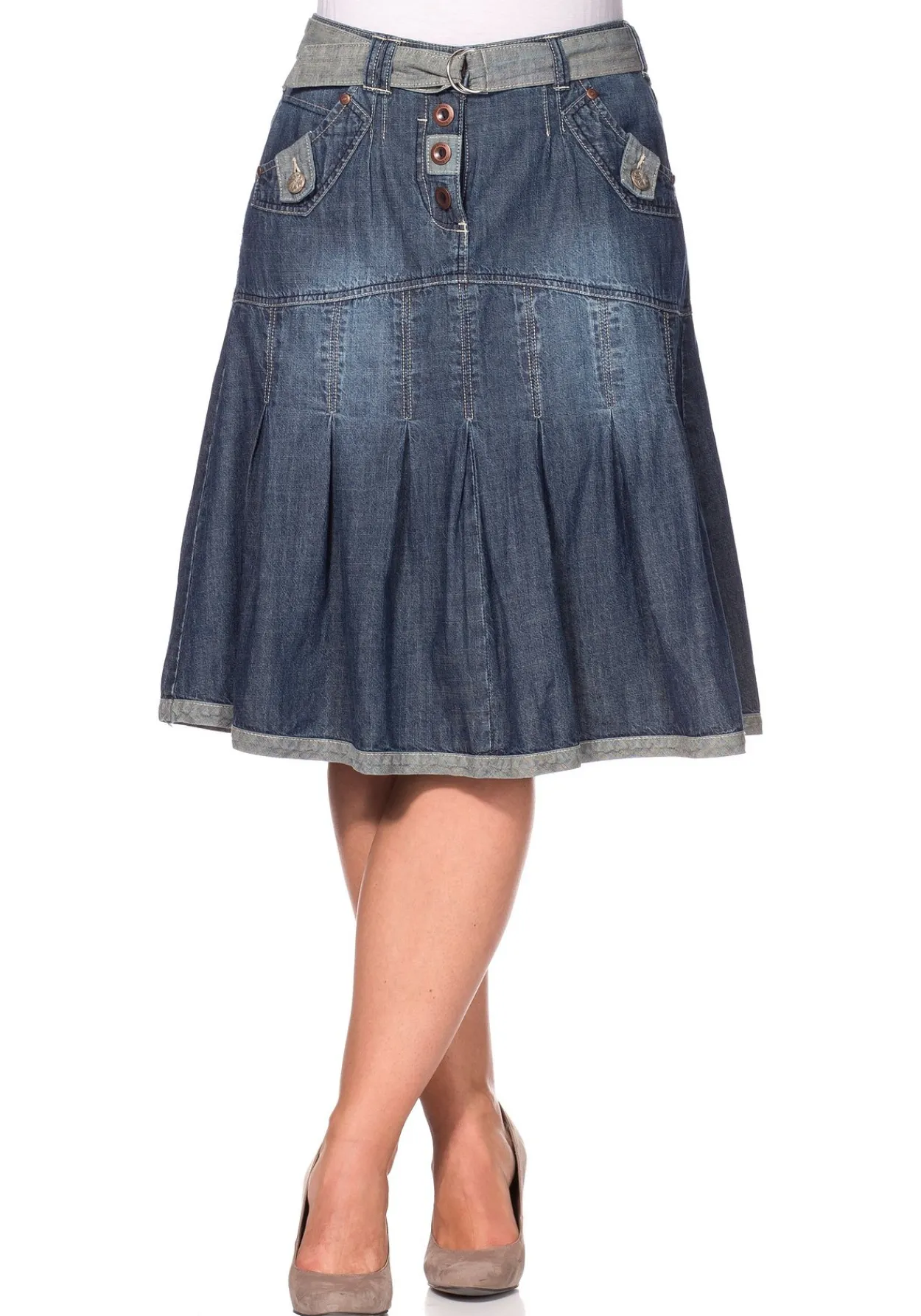 Jeansrock mit Falten<sheego by Joe Browns New