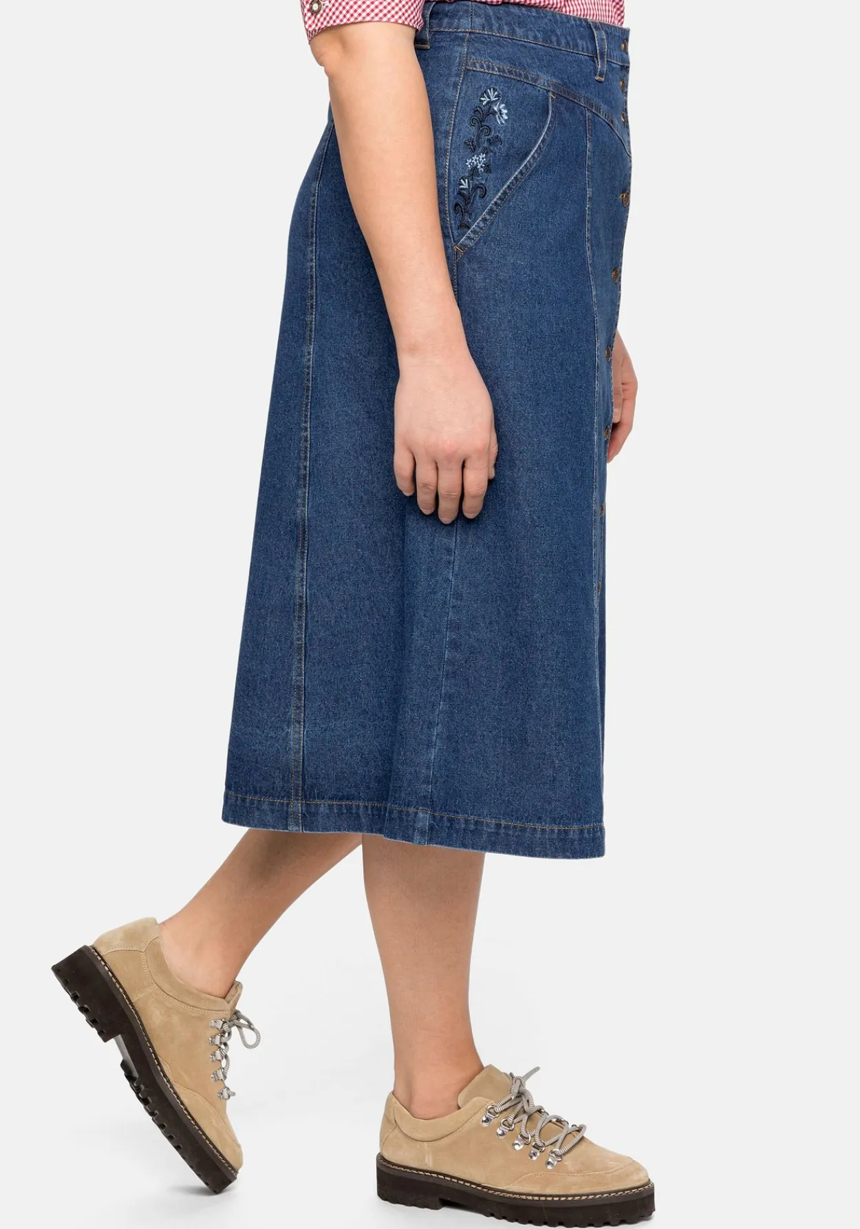 Jeansrock mit Trachten-Stickereien<sheego Sale