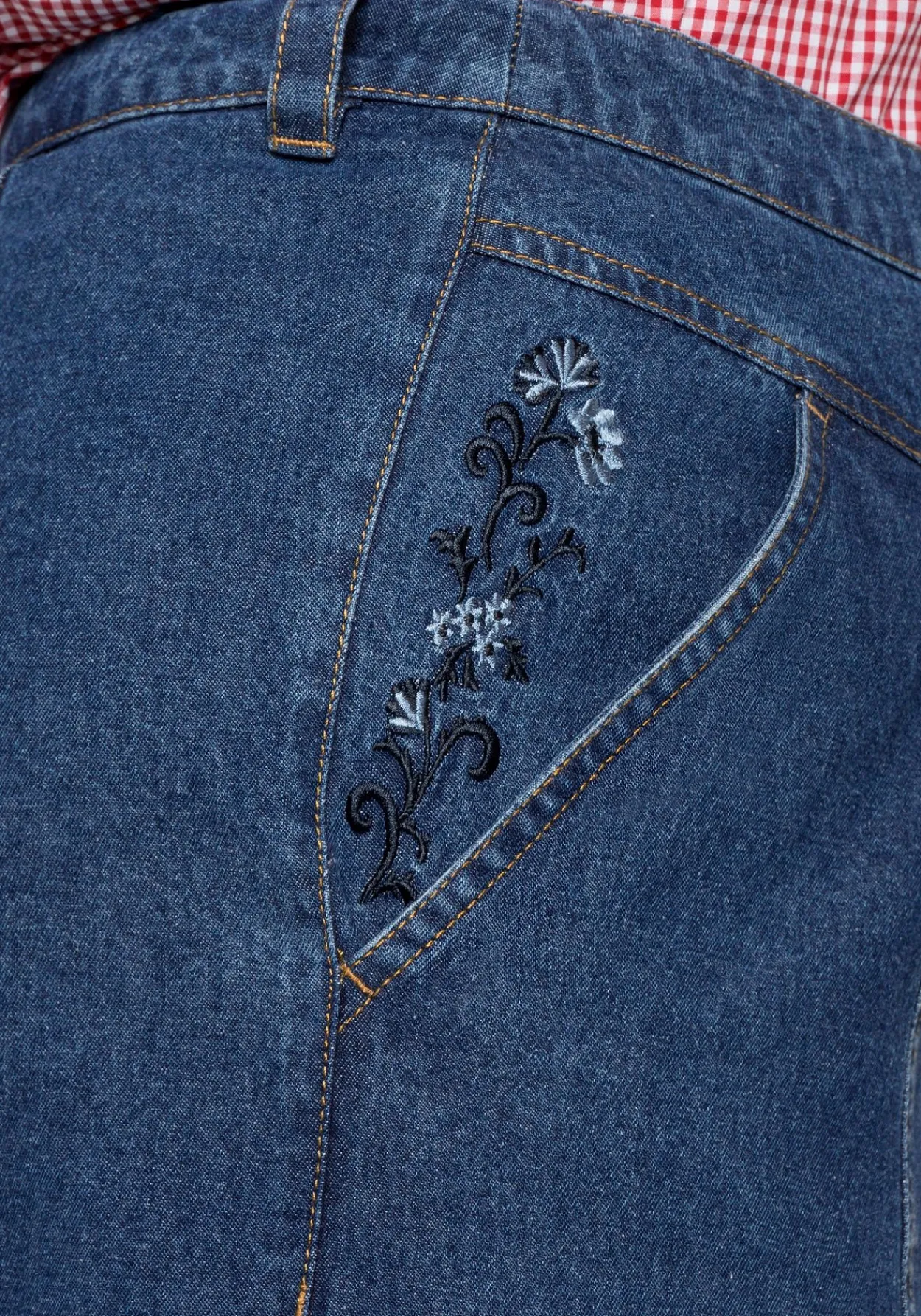 Jeansrock mit Trachten-Stickereien<sheego Sale
