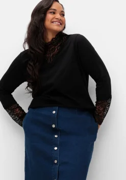 Jeansrock mit Zierknopfleiste, in A-Linie<sheego Discount