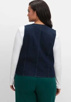 Jeansweste in kurzer, taillierter Form<sheego Discount