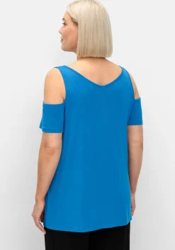 Jerseyhirt mit V-Ausschnitt, im schulterfreien Look<sheego Outlet