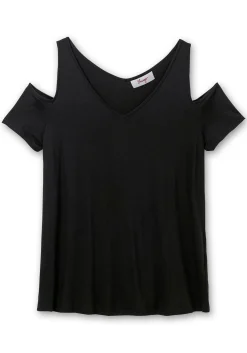 Jerseyhirt mit V-Ausschnitt, im schulterfreien Look<sheego Best
