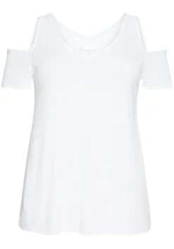 Jerseyhirt mit V-Ausschnitt, im schulterfreien Look<sheego New