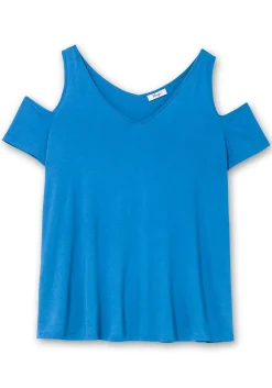 Jerseyhirt mit V-Ausschnitt, im schulterfreien Look<sheego Outlet