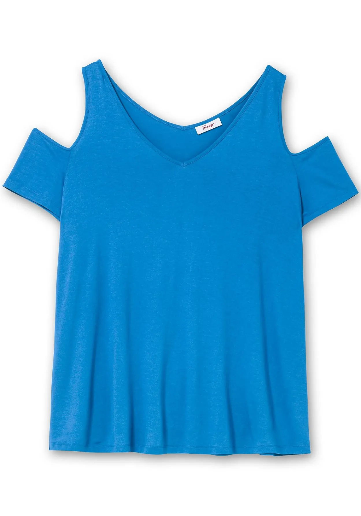 Jerseyhirt mit V-Ausschnitt, im schulterfreien Look<sheego Outlet