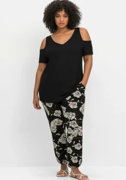Jerseyhirt mit V-Ausschnitt, im schulterfreien Look<sheego Best