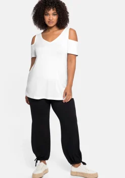 Jerseyhirt mit V-Ausschnitt, im schulterfreien Look<sheego New