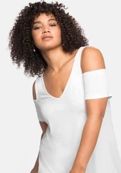 Jerseyhirt mit V-Ausschnitt, im schulterfreien Look<sheego New