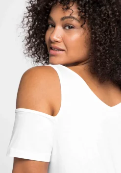 Jerseyhirt mit V-Ausschnitt, im schulterfreien Look<sheego New