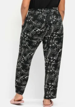Jerseyhose mit breitem Smokbund und Blumendruck<sheego Online