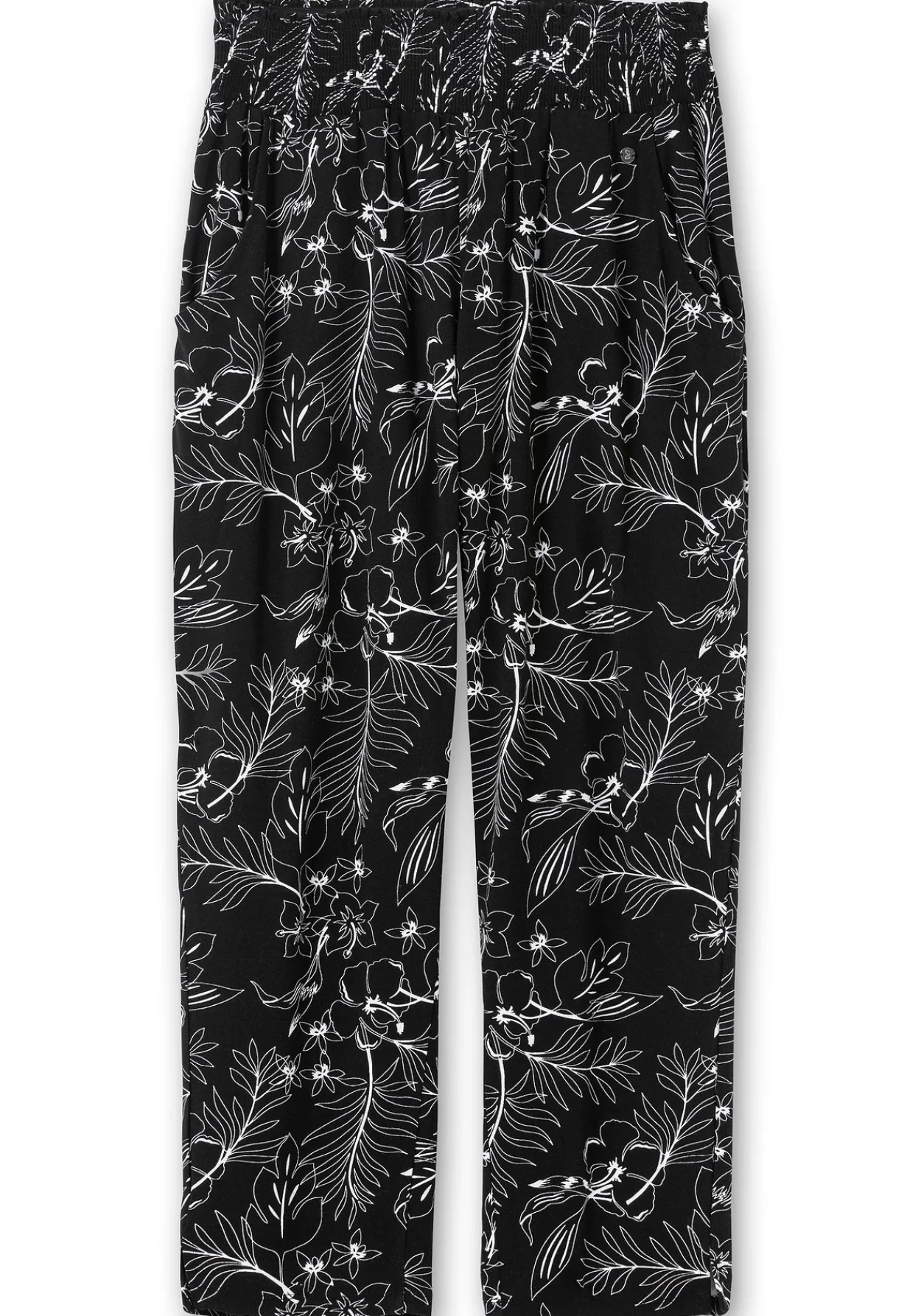 Jerseyhose mit breitem Smokbund und Blumendruck<sheego Online