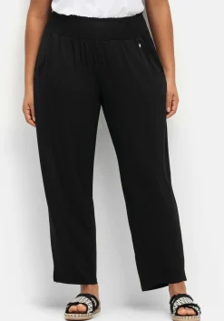 Jerseyhose mit breitem Smokbund und Blumendruck<sheego Discount
