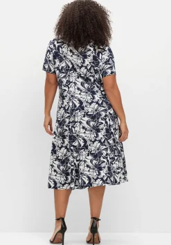 Jerseykleid in A-Linie, mit Blumenprint<sheego Discount