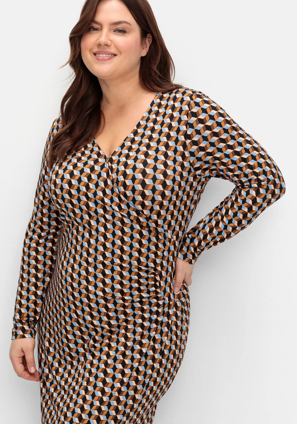 Jerseykleid in Wickeloptik, mit Grafikprint<sheego by Joe Browns Online