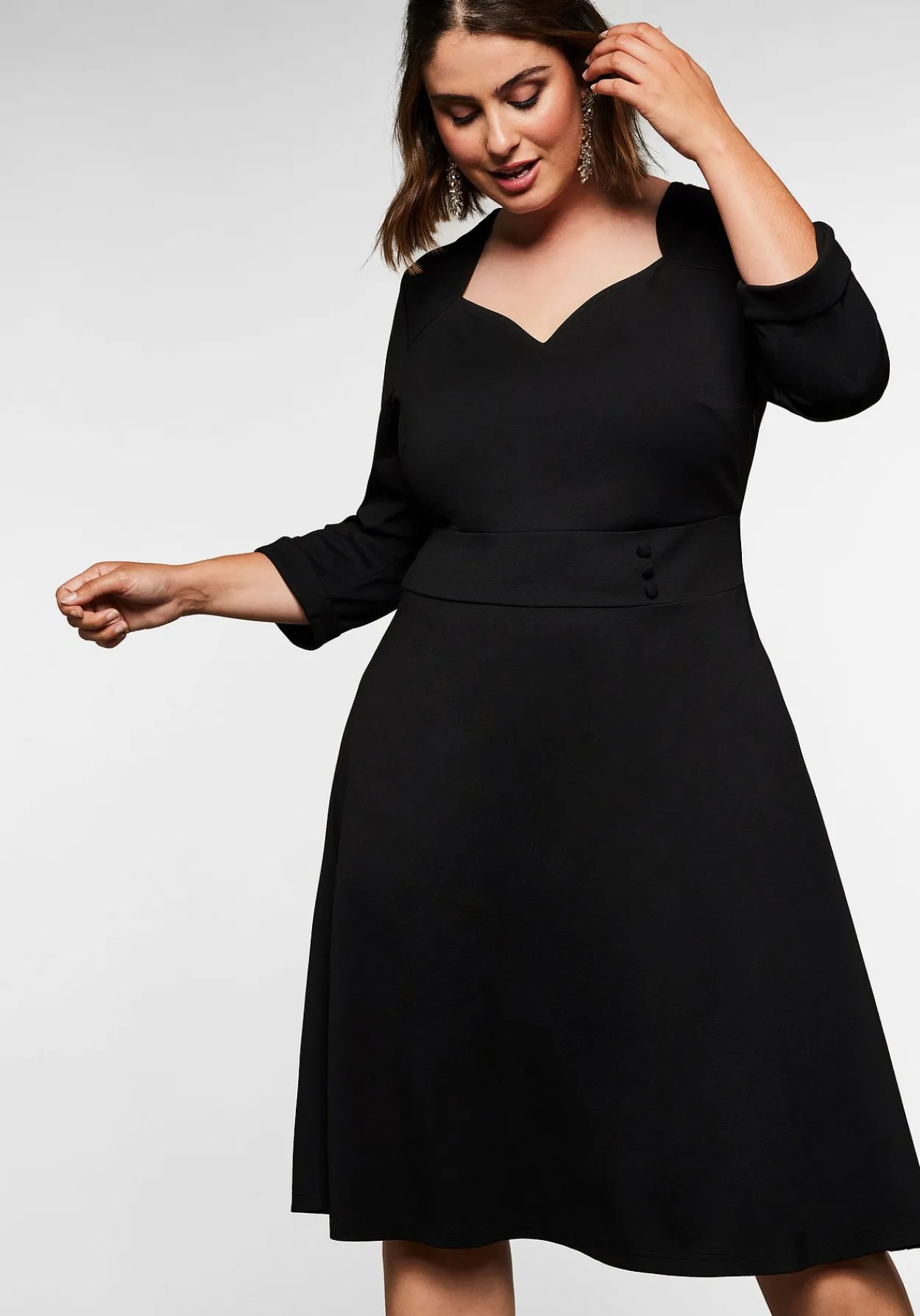 Jerseykleid mit Herzausschnitt und Taillenband<sheego by Joe Browns New