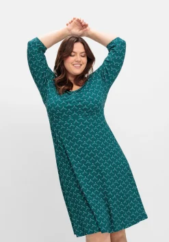 Jerseykleid mit Herzausschnitt und Grafikprint<sheego by Joe Browns Discount