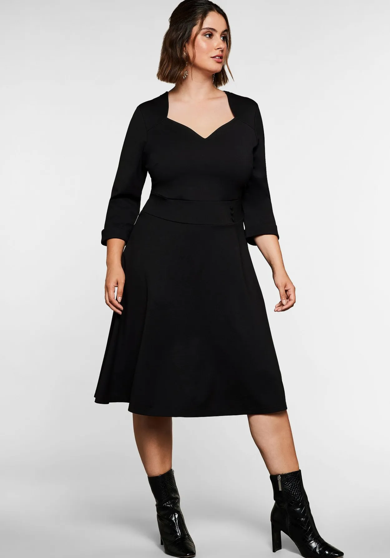 Jerseykleid mit Herzausschnitt und Taillenband<sheego by Joe Browns New