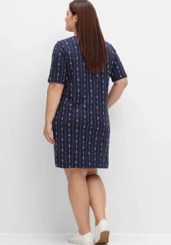 Jerseykleid mit maritimem Print und Taschen<sheego x Collection L. Discount