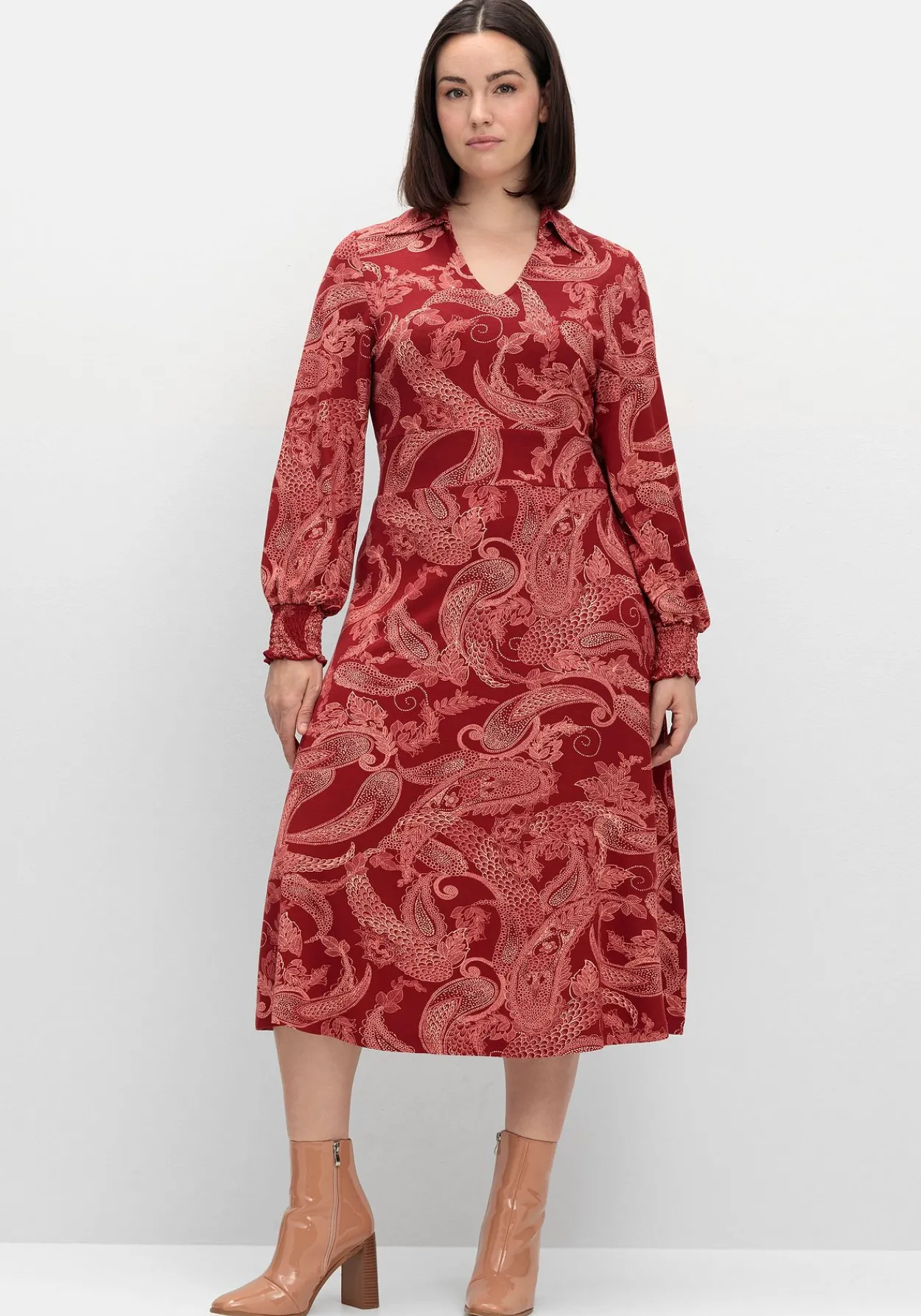Jerseykleid mit Paisleydruck und Blusenkragen<sheego by Joe Browns Discount