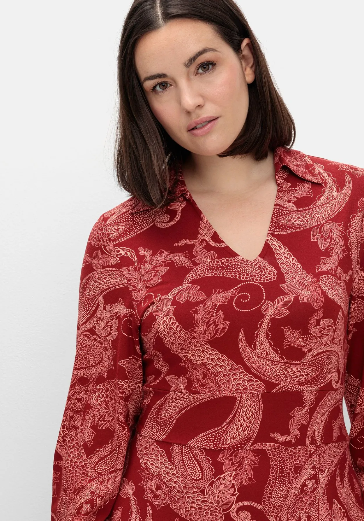Jerseykleid mit Paisleydruck und Blusenkragen<sheego by Joe Browns Discount