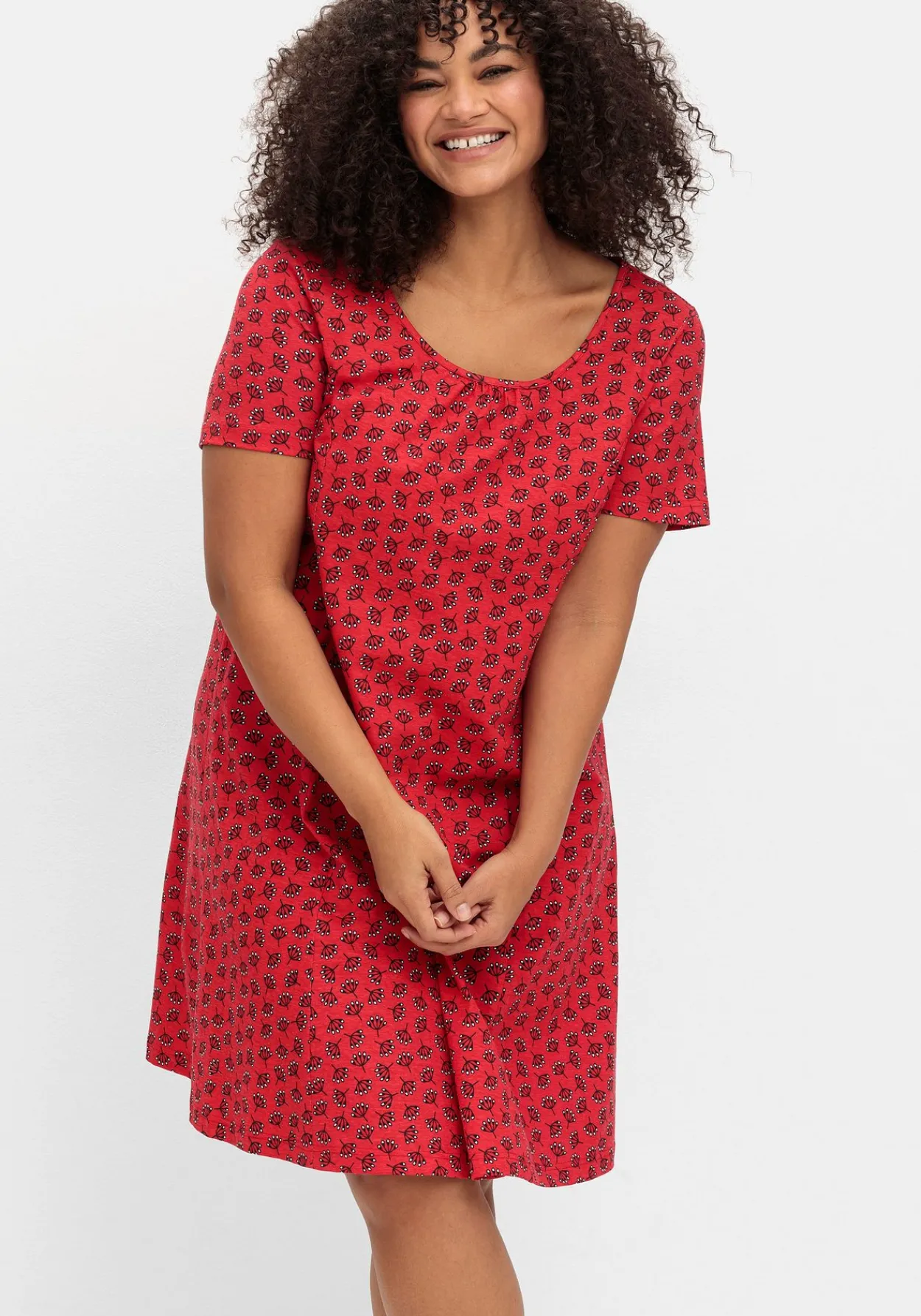 Jerseykleid mit schwingendem Rockteil<sheego New