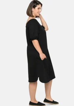 Jerseykleid mit Smok-Ausschnitt und Puffärmeln<sheego Outlet