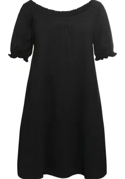 Jerseykleid mit Smok-Ausschnitt und Puffärmeln<sheego Outlet