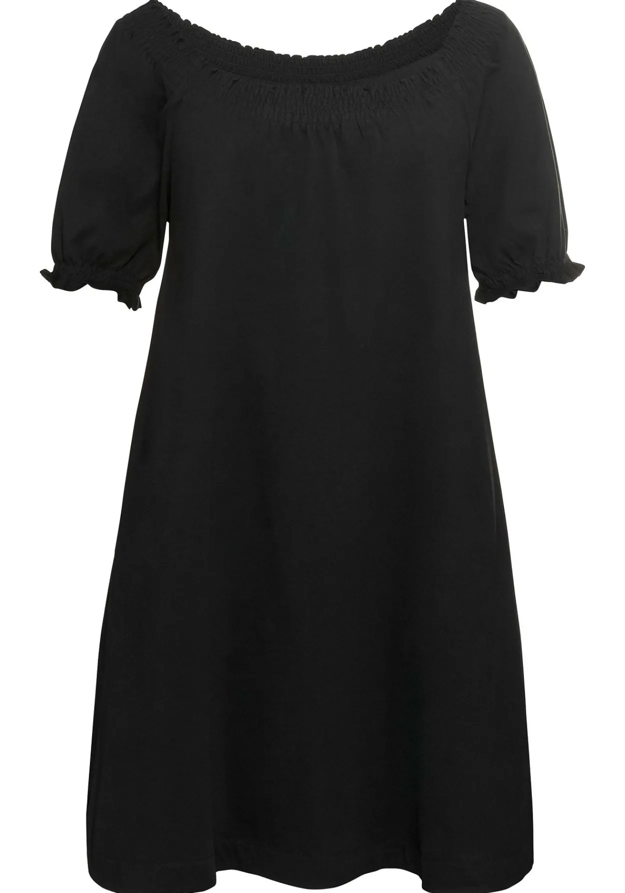 Jerseykleid mit Smok-Ausschnitt und Puffärmeln<sheego Outlet