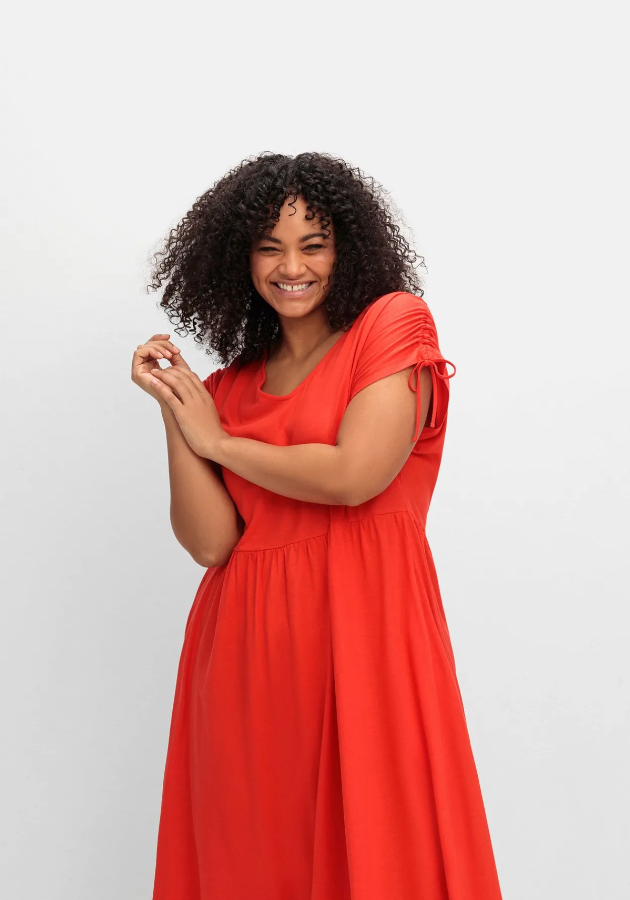 Jerseykleid mit Tunnelzug am Ärmel<sheego Clearance