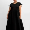 Jerseykleid mit weitem Rock und V-Ausschnitt<sheego Discount
