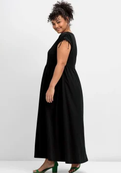 Jerseykleid mit weitem Rock und V-Ausschnitt<sheego Discount