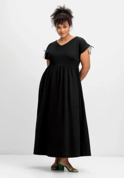 Jerseykleid mit weitem Rock und V-Ausschnitt<sheego Discount