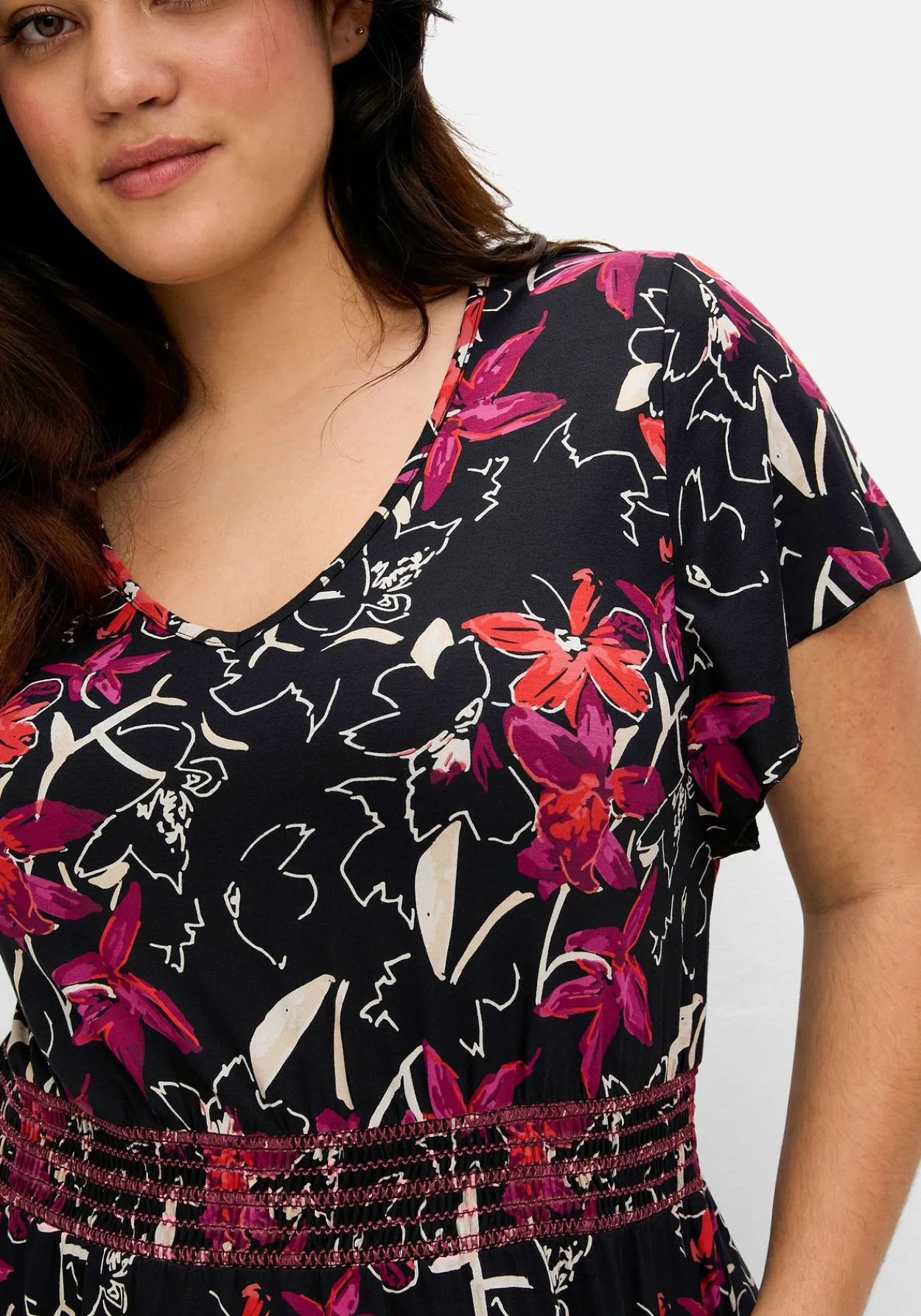 Jerseykleid mit Zierbändern im Rücken<sheego Outlet