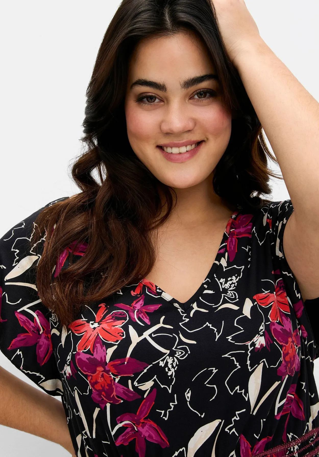 Jerseykleid mit Zierbändern im Rücken<sheego Outlet