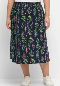Jerseyrock in Midilänge, mit Blumenprint<sheego Online