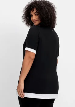 Jerseyshirt in 2-in-1-Optik, mit V-Ausschnitt<sheego Hot