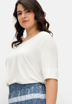 Jerseyshirt mit abgerundetem Saum<sheego Sale