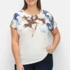 Jerseyshirt mit Blütendruck am Rundhalsausschnitt<creation L Best