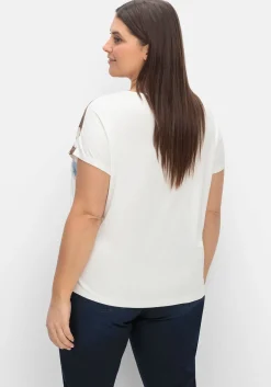 Jerseyshirt mit Blütendruck am Rundhalsausschnitt<creation L Best